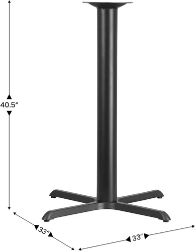 Miniatura 3 de Flash Furniture Beverly - Mesa de restaurante con base en X de 33 x 33 pulgadas de diámetro, columna de altura de barra, color negro, juego de 1