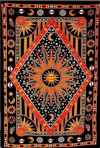Miniatura 7 de THE ART BOX Tapiz celestial de sol y luna, mandala estético para colgar en la pared para dormitorio y sala de estar, decoración independiente