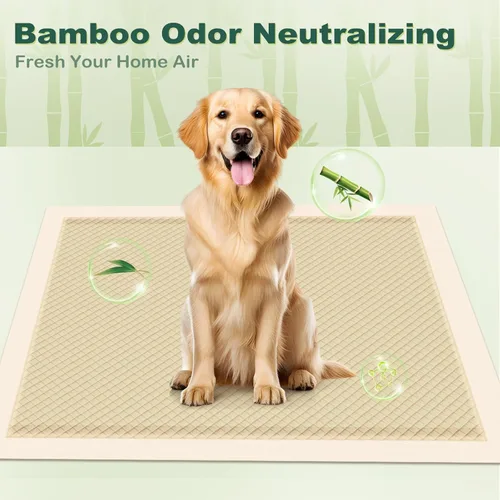 Miniatura 3 de MIZOK Almohadillas para orina para perros, 36 x 36 pulgadas, almohadillas de bambú para orina de perro, almohadillas para perros extra grandes