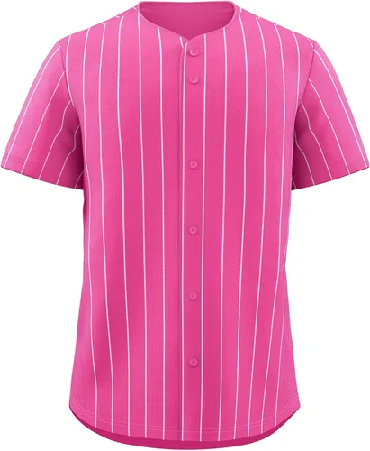 Miniatura 20 de KXK Camiseta de béisbol en blanco para hombre, camisas casuales con botones, manga corta, uniforme deportivo de equipo activo