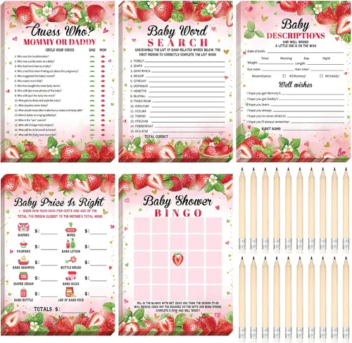 Miniatura 16 de Yinder 145 tarjetas de actividades para juegos de baby shower con 20 lápices, incluye descripción de bingo para bebés y deseos, adivina quién es