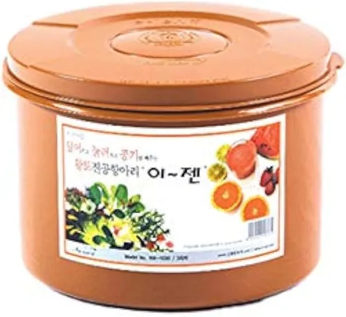 Miniatura 10 de e-jen Contenedor de fermentación probiótica premium Kimchi con tapa interior de vacío redondo (2.1 gal/ 8L)