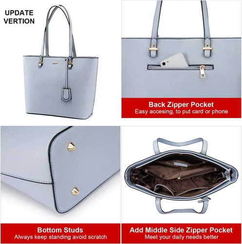 Miniatura 4 de LOVEVOOK Bolso de mano para mujer, bolso de hombro con asa superior, con bolsillo externo