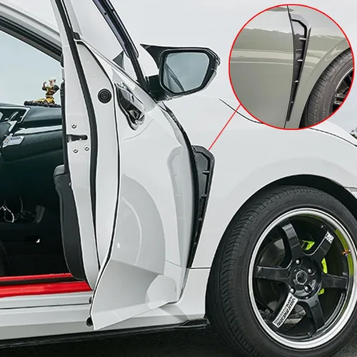 Miniatura 6 de Adhesivos de decoración para parachoques laterales de coche negro con rejilla de ventilación, material ABS, alerones para parachoques, adhesivos