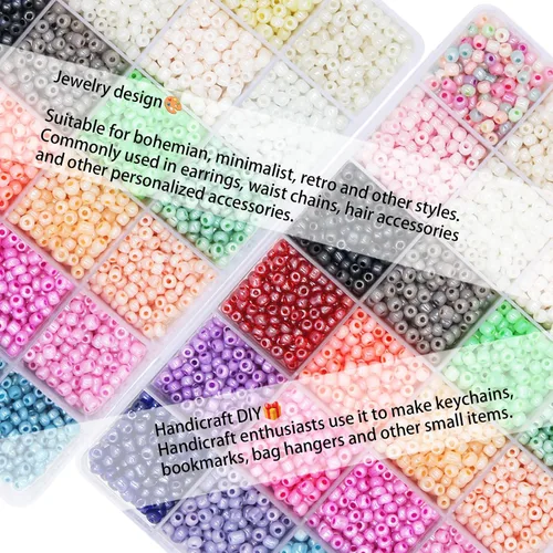 Miniatura 5 de EuTengHao Cuentas de cristal 6/0 pequeñas para manualidades, pulseras, collares, manualidades, suministros de fabricación de joyas con accesorios