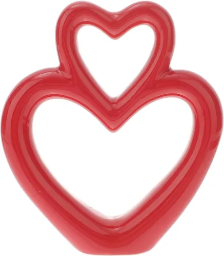 Abaodam Figura de corazón de boda, adorno de corazón de cerámica, decoración romántica para estante de escritorio, hogar, oficina, aniversario,