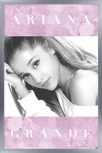 Miniatura 12 de Trends International Ariana Grande - Póster de pared floral, 14.725 x 22.375 pulgadas, versión enmarcada de madera de granero
