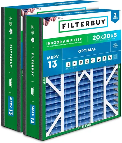 Miniatura 17 de Filterbuy Filtro de Aire MERV 13 de 20 x 25 x 5 pulgadas para defensa óptima contra el humo y las alergias (paquete de 2), filtros plisados