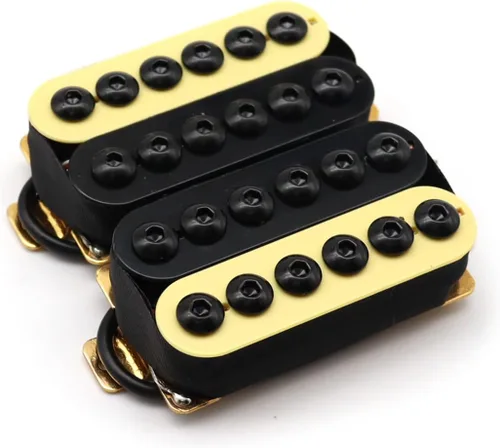 Miniatura 10 de Pastillas de guitarra humbucker de alto rendimiento estilo Invader con imán cerámico para partes de guitarra eléctrica, cuello y puente (blanco)