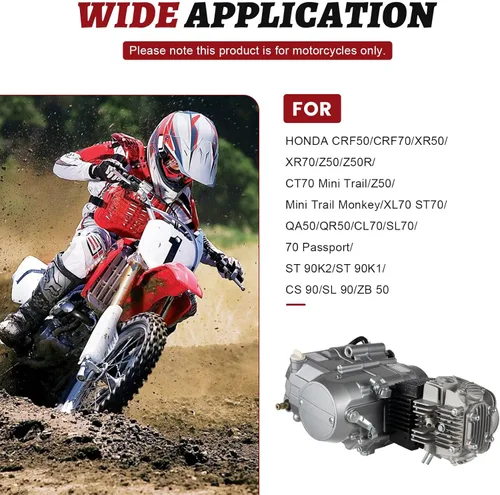 Miniatura 4 de Kits de repuesto de motor de 4 tiempos de 125CC, CRF50/CRF70/XR50/XR70/Z50/Z50R/CT70, embrague accionado a mano/motor refrigerado por aire