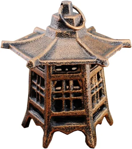 Candelabro, Candelabro decorativo Portavelas de hierro fundido, soporte de vela de metal, linterna de pagoda, portavelas colgante