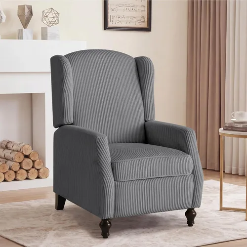 Miniatura 19 de Silla reclinable PALLOME con respaldo alto, asiento con masaje y calor, tapizado de tela, con respaldo acolchado, silla reclinable para sala de Beige