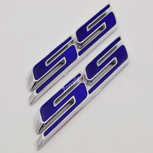 Miniatura 4 de Calcomanía de emblema interior para maletero lateral de parrilla azul cromado con adhesivo para Chevrolet Chevy Camaro Impala Malibu Holden azul