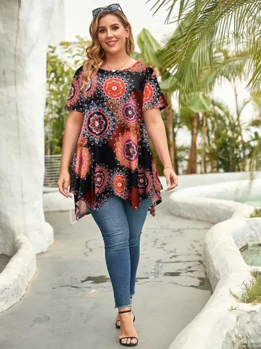 Miniatura 6 de LARACE - Camiseta tipo túnica con vuelo para mujer, de ajuste suelto y cómodo, favorecedora a la silueta