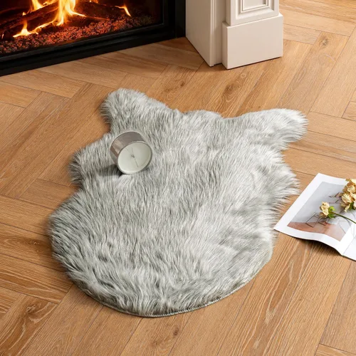 Miniatura 42 de MIULEE Alfombra de Piel de Oveja Sintética de 3 x 5 Pies, Alfombras de Área Mullidas de Lujo - Alfombra Decorativa Shag Súper Suave para Dormitorio