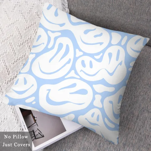 Miniatura 3 de Lindas almohadas de preppy (solo fundas, sin rellenos de almohada), lindas almohadas de color azul claro para la playa, adolescente, niña, Azul bebé