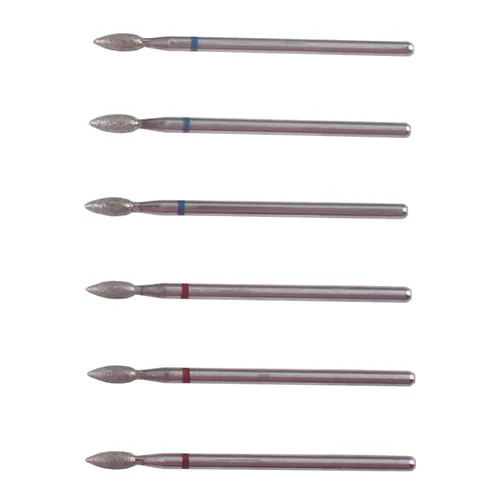 Miniatura 3 de Juego de brocas para cutícula de llama, 6 piezas, vástago 3/32 Pro Diamond Nail Bit Set Para manicura de salón de uñas, uso natural o acrílico