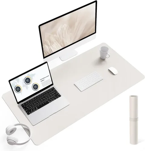 Miniatura 25 de YSAGi Almohadilla de escritorio de piel antideslizante, tapete impermeable para teclado de computadora portátil, protector de mesa y alfombrilla