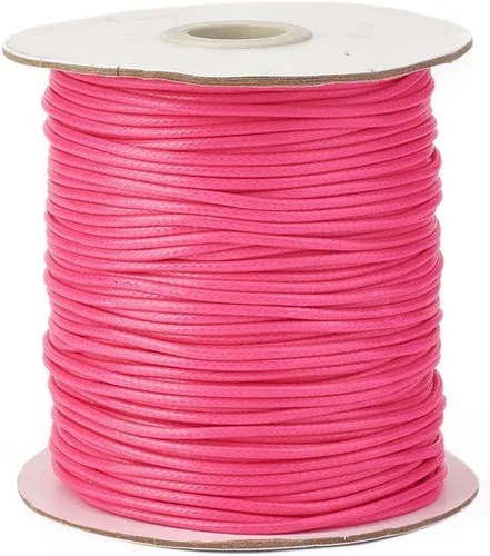 Miniatura 13 de Cheriswelry 90 yardas/rollo de 0.079 pulgadas, cordón encerado negro de poliéster coreano, joyería de cuentas, hilos para manualidades, cuerda