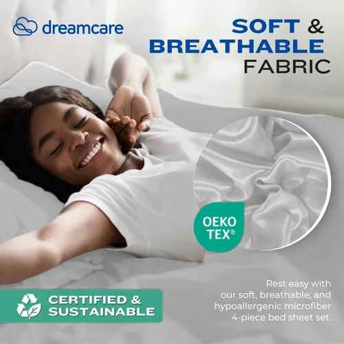 Miniatura 416 de DREAMCARE Juego de sábanas Queen – 6 piezas Sábanas de enfriamiento – hasta 15” Sábanas profundas tamaño Queen – Colección 2500 Supreme – Extra 03