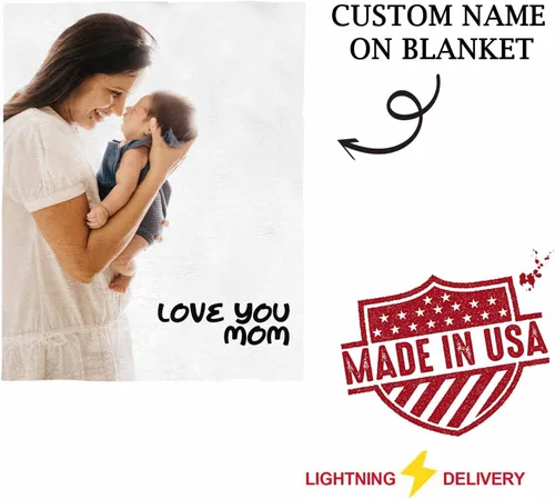 Miniatura 5 de Mantas personalizadas con fotos, texto, manta personalizada con imagen, hecha en Estados Unidos, personalizada para Navidad, cumpleaños, boda