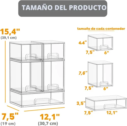 Miniatura 2 de SpaceAid Organizador de almacenamiento de botellas para bebé, contenedor organizador de estación de botellas de acrílico, cajones transparentes