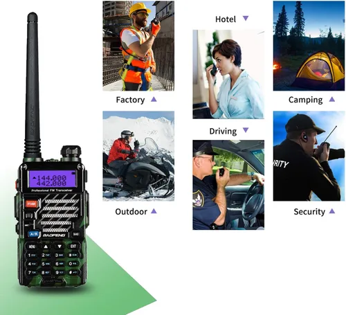 Miniatura 4 de BAOFENG UV-5R+ Plus Radio bidireccional, largo alcance para adultos, recargable con auricular, walkie talkie para exteriores, 144-148 420-450 MHz