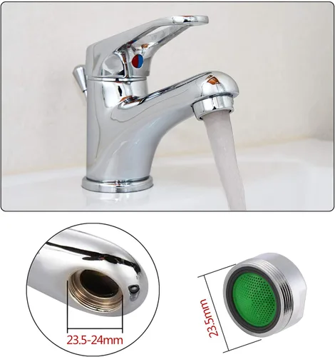 Miniatura 5 de 24 aireadores de grifo, reemplazo de restrictor de flujo de grifo de cocina de 15/16 pulgadas (0.945 in) con llave, aireadores de fregadero de rosca