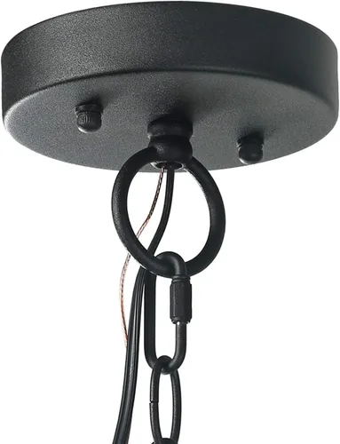 Miniatura 9 de LOG BARN Luces colgantes para exteriores, accesorio de porche en metal negro pintado con globo de vidrio transparente burbujeado, lámpara colgante