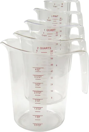 Miniatura 2 de Winco Juego de tazas medidoras de 5 piezas, policarbonato, transparente