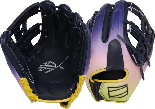 Miniatura 19 de Rawlings Guante de béisbol REV1X Negro/dorado 2 piezas de tela sólida