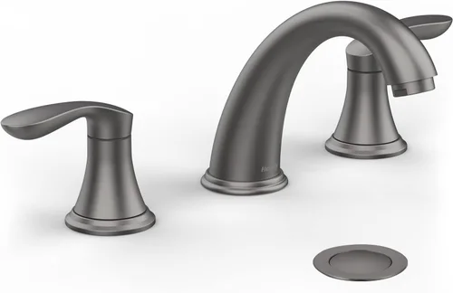 Miniatura 16 de Grifo de lavabo de baño, grifo para lavabo de baño, grifo de baño de níquel cepillado extendido de 3 orificios con desagüe emergente de acero