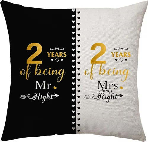Miniatura 4 de Mr. Right Mrs. Always Right Regalos para parejas, regalos de matrimonio de 14 años para ella y él, aniversario de boda para parejas, tía, tío, funda