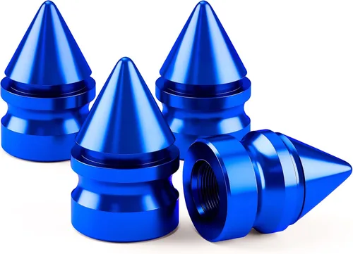 Miniatura 39 de 4 piezas de tapas de válvula de rueda con estilo púas, resistentes a la corrosión, universales de aleación de aluminio a prueba de polvo para Spiked