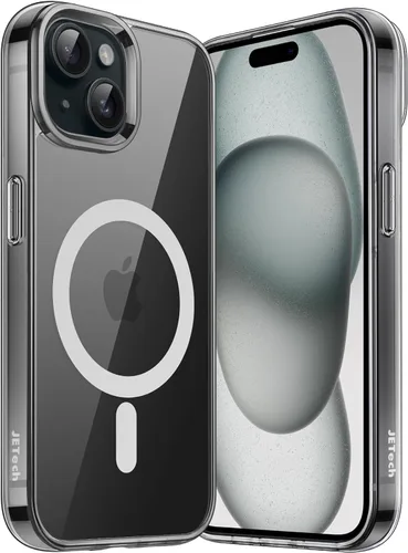 Miniatura 25 de JETech Funda magnética para iPhone 15 de 6.1 pulgadas, compatible con MagSafe, carga inalámbrica, a prueba de golpes, con parte trasera transparente