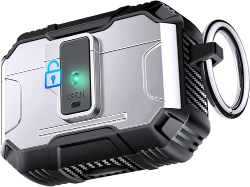 Miniatura 8 de Amoured AutoPOP - Funda para AirPods Pro de 1ª generación con cerradura y llavero, protección resistente de 360° y mecanismo de apertura de 1 clic
