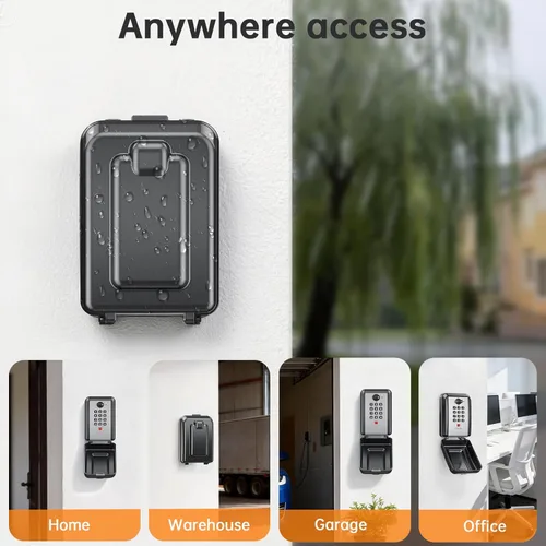 Miniatura 5 de Caja de bloqueo de llave, combinación personalizable de 12 dígitos, caja de seguridad para llaves con código reposable, gran capacidad y resistente
