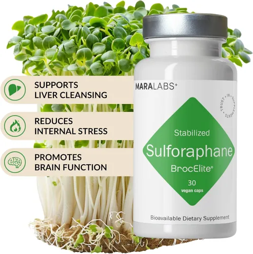 Miniatura 5 de Mara Labs Broc Elite Plus Suplemento de brócoli con extracto de sulforafano estabilizado Sin residuos de glifosato 30 cápsulas vegetarianas