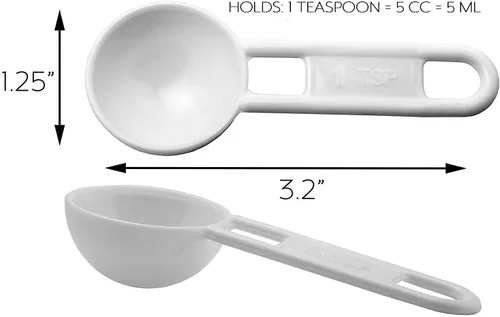 Miniatura 6 de Cornucopia Brands Paquete a granel de cucharaditas medidoras (paquete de 24); cucharas de 0.2 fl oz / 5 cc que caben dentro de una botella