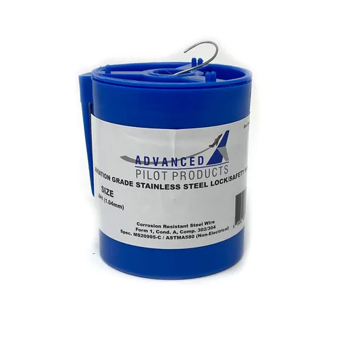 ADVANCED PILOT PRODUCTS APLICACIÓN - Cable de seguridad de acero inoxidable de grado aeronáutico | MS20995C | ASTMA580 | 302/304 (0.041 pulgadas de