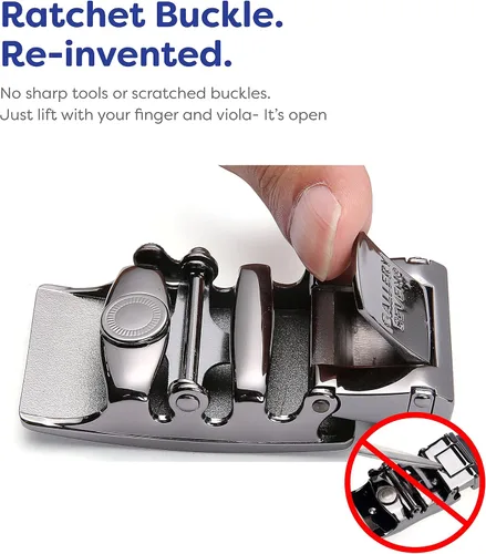 Miniatura 3 de GALLERY SEVEN Cinturón de trinquete de cuero para hombre