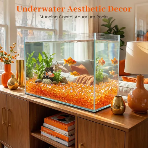 Miniatura 7 de DomeStar 180 piezas de hielo falso, diamantes falsos acrílicos de color naranja deslumbrante, relleno de jarrón, gemas de plástico brillantes