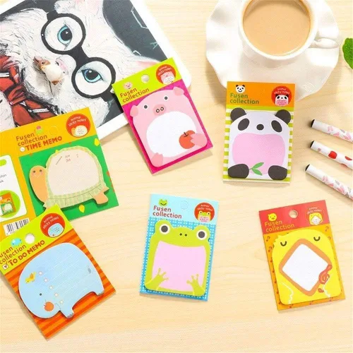 Miniatura 6 de Notas adhesivas, notas adhesivas autoadhesivas con forma extraíble – 14 blocs – 100 hojas, 6 notas en forma de bloc – 20 hojas, 8 blocs de notas