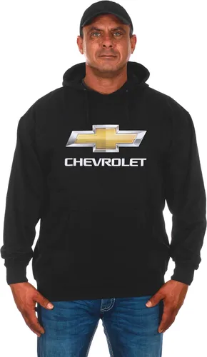 JH DESIGN GROUP Sudadera con capucha negra con logotipo de Chevy Bow Tie para hombre en 2 estilos