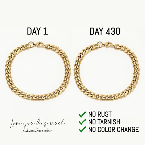 Miniatura 4 de Love You This Much Pulsera cubana de promesa, regalo romántico para novio, regalo de agradecimiento para novio, bonito regalo pequeño para novio