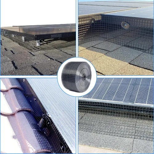 Miniatura 6 de Protección para Panel Solar, Rollo de 10 cm X 30 m de Malla Protectora para Panel Solar con Recubrimiento de PVC, Disuasorio de Palomas Negras