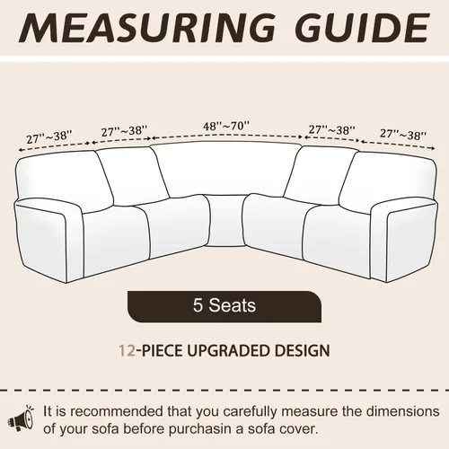 Miniatura 119 de Arfntevss Fundas de sofá seccional reclinable de terciopelo, Funda de sofá seccional de esquina para sofá reclinable, Funda elástica suave