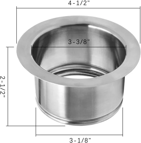 Miniatura 3 de Brida extendida de eliminación de basura, brida profunda para fregadero de cocina para trituradores que utilizan un montaje de 3 pernos, se ajusta