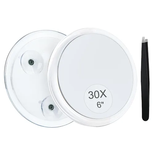 Miniatura 10 de MIYADIVA Espejo de aumento 20x con ventosas para montaje fácil, uso como espejo de maquillaje, espejo de ducha adhesivo para viajes para depilar