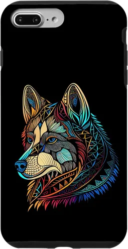 Miniatura 9 de iPhone 12/12 Pro Floral Flower Cute Dog Face Head Colorful Mandala - Funda Husky